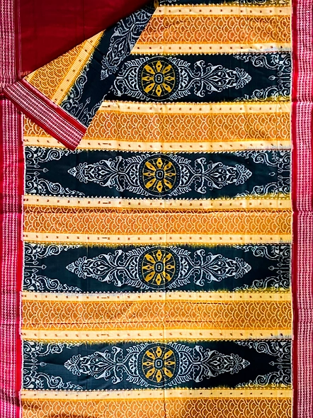 Sambalpuri Silk Saree (Red & Black) By Koustuva Exports