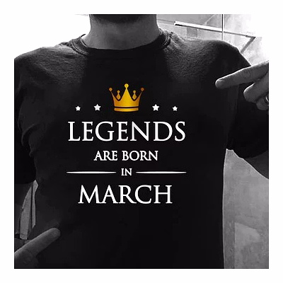legends are born in march t-shirt black