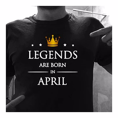 legends are born in april t-shirt black
