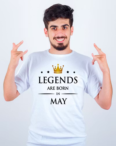 Legends are born In  MAY T-Shirt White-290252-994895e9