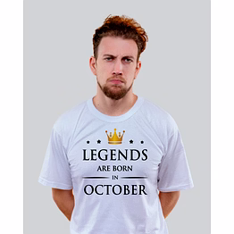 legends are born in october-white