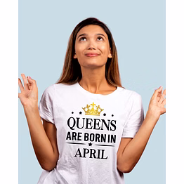 queens are born in april-white