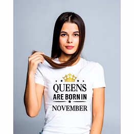 queens are born in november-t-shirts white