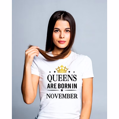 queens are born in november-t-shirts white