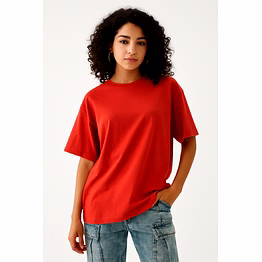 unisex oversize plain t-shirts- red