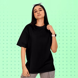 unisex oversize plain t-shirts- black 1