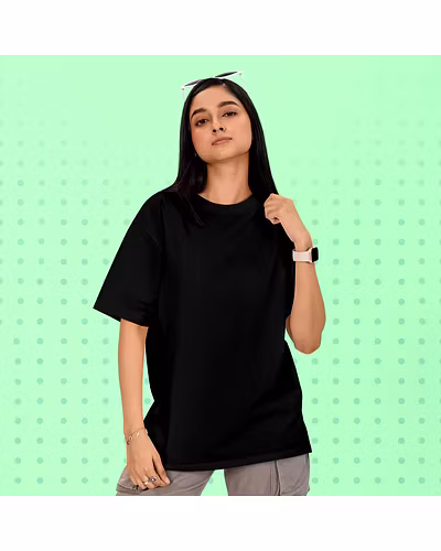 Unisex Oversize Plain T-Shirts- Black 1-290252-97eec390