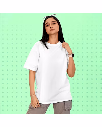 Unisex Oversize Plain T-Shirts- NAVY BLUE-2