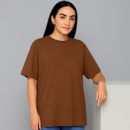unisex oversize plain t-shirts-brown