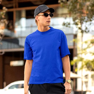 unisex oversize plain t-shirts blue mens