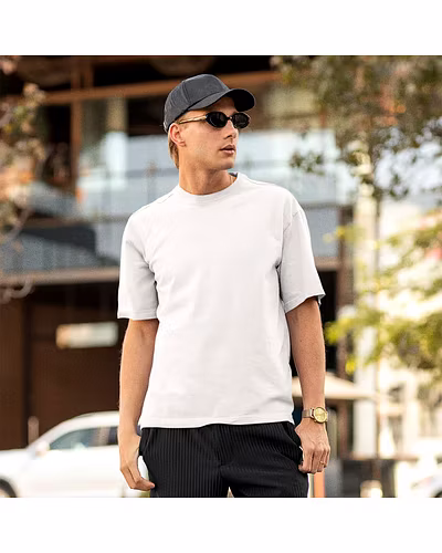 Unisex Oversize Plain T-Shirts-White Mens-290252-69f5e29d
