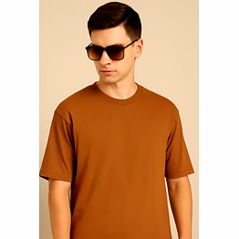 unisex oversize plain t-shirts- brown mens