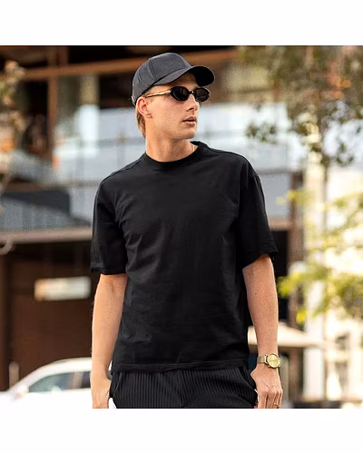 Unisex Oversize Plain T-Shirts- Brown Mens-2