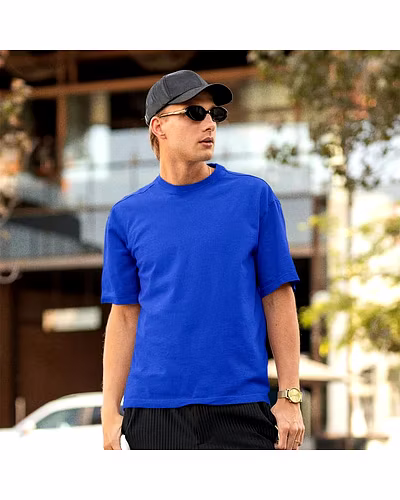 Unisex Oversize Plain T-Shirts- Brown Mens-3
