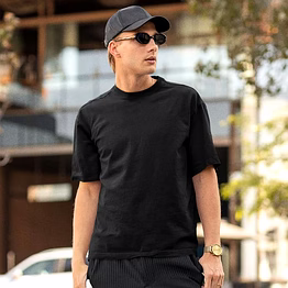 unisex oversize plain t-shirts -black mens