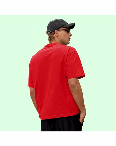 Unisex Oversize Plain T-Shirts RED Mens-1