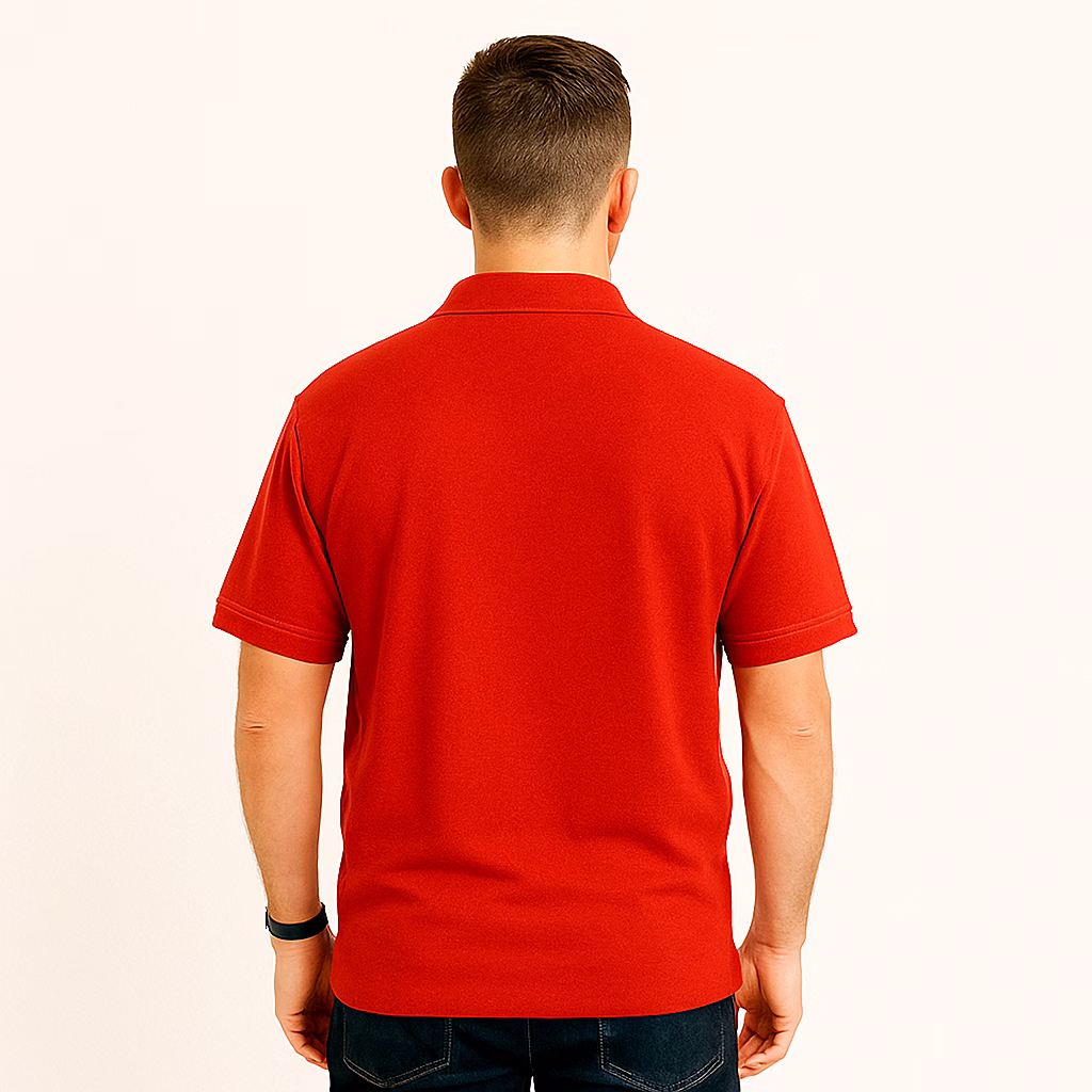 corporate polo t-shirts with company logo-red