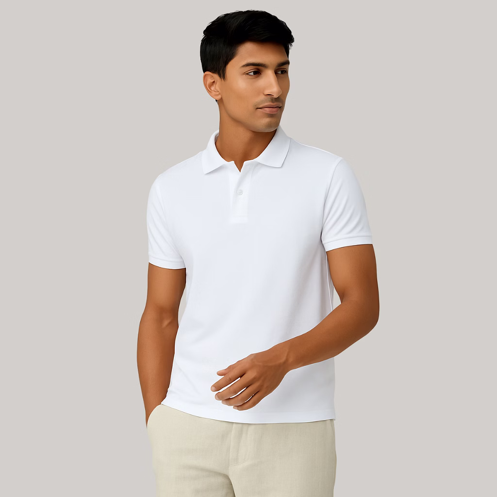 corporate polo t-shirts with company logo-white
