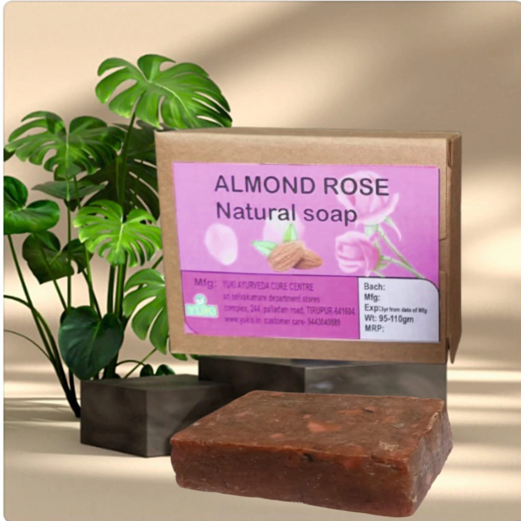 Yuki's ALMOND ROSE Natural bath soap-3