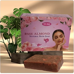 yuki's rose almond natural bath soap