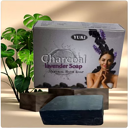 yuki's charcoal lavender natural bath soap