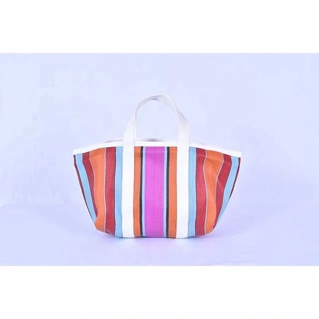 Customised Recycled Nylon Striped Indian Market Shopping Bag &amp; Pouches-Multicolor-3