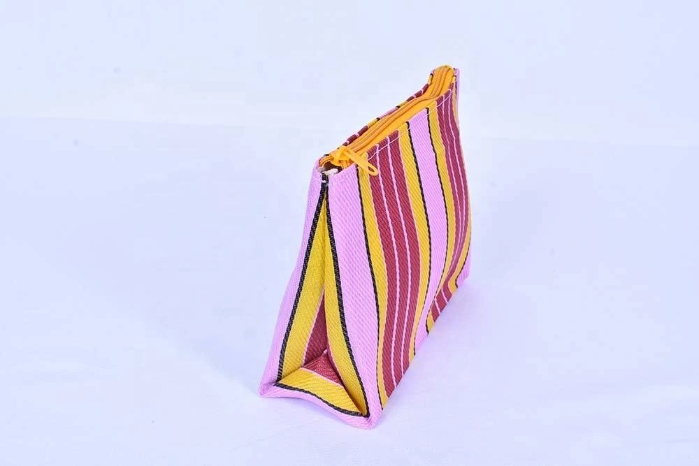 Customised Recycled Nylon Striped Indian Market Shopping Bag &amp; Pouches-Multicolor-5