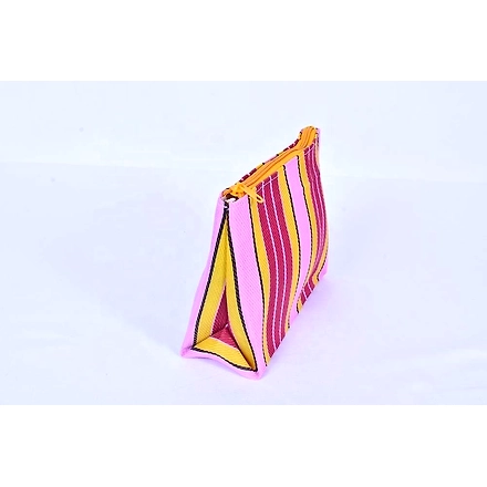 Customised Recycled Nylon Striped Indian Market Shopping Bag &amp; Pouches-Multicolor-5