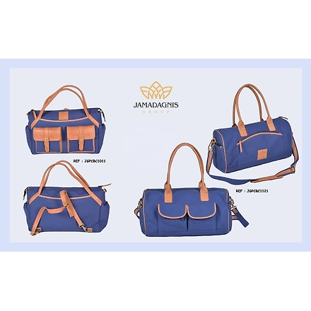 Premium Canvas Leather Duffle Convertible Bag with Real Leather Handles and Trims-Jam1009