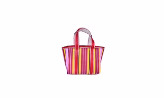 Recycled Red Yellow Market Nylon Tote bag With Cotton Webbing Straps