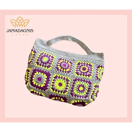 Premium Cotton Crochet Multicolor Ladies Handbag-Jam1021