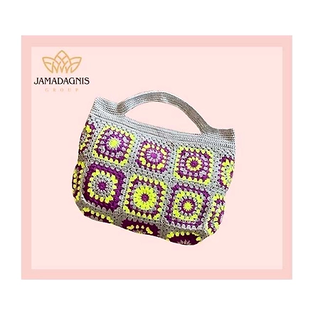 Premium Cotton Crochet Multicolor Ladies Handbag-Multicolor-1
