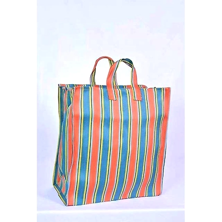 Recycled Nylon Striped Indian Market Shopping Bag Jam1026-Jam1026