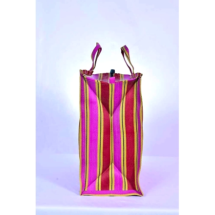 Recycled Nylon Striped Indian Market Shopping Bag Jam1027-Multicolor-4