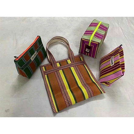 Recycled Nylon Woven Pouch Bags-Jam1034