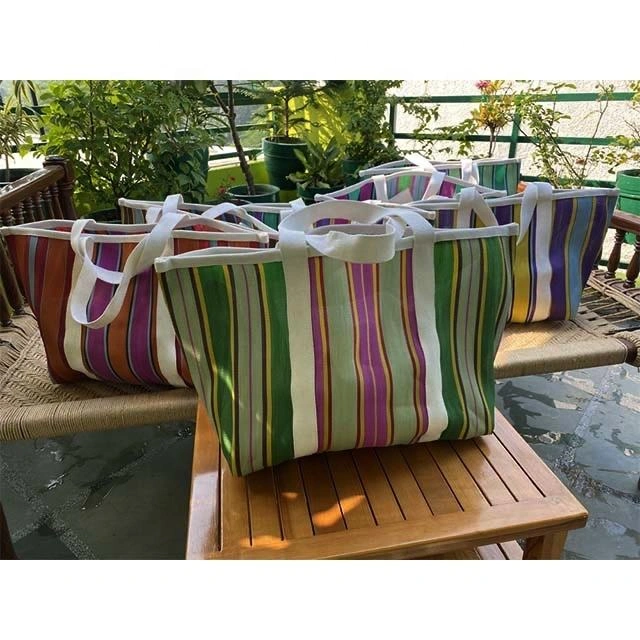 Cotton Webbing Strap /Indian Market Shopping Bags. Recycled Nylon Bags-Jam1038