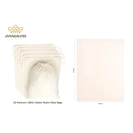 Premium 100% Cotton Muslin Shoe Bag.-Custom-Small-1