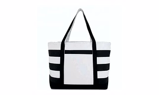 Premium Quality Cotton Canvas Striped BoatTote Bag With Handles