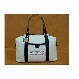 high quality offwhite canvas duffel/duffle bag/travel bag with leather handles
