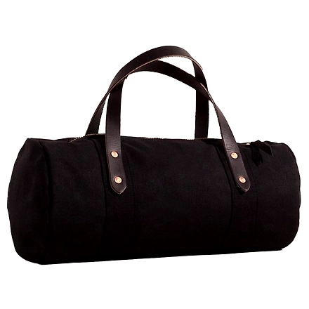 Premium Quality Black Canvas Duffel/Duffle Bag/Travel Bag With Leather Handles-Jam1074