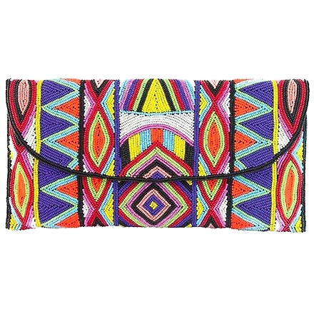 Premium Designer Metallic Beaded Clutch Purse-Multicolor-Custom-1