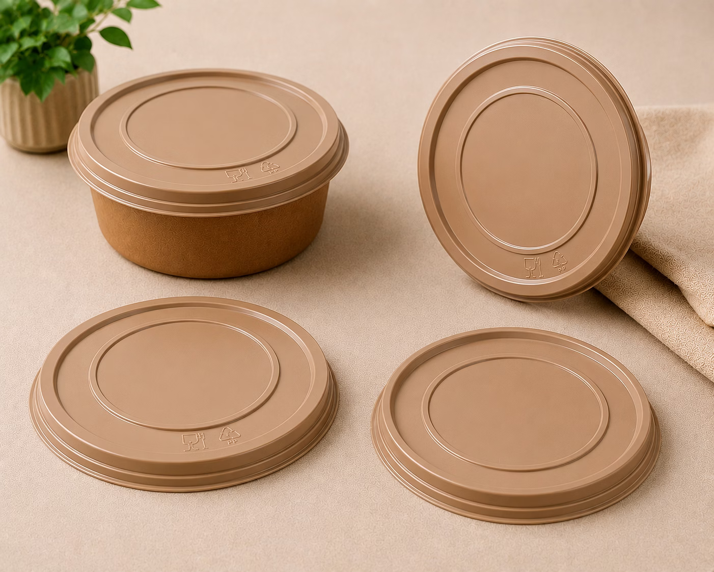 Brown - FLAT BOWL LID - 148 MM image 2