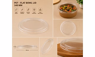 PET - FLAT BOWL LID - 148 MM