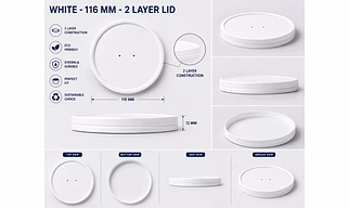 White - 116 MM - 2 Layer Lid