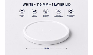 White - 116 MM - 1 Layer Lid