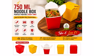 750 ML ( Noodle Box) - Red/Yellow