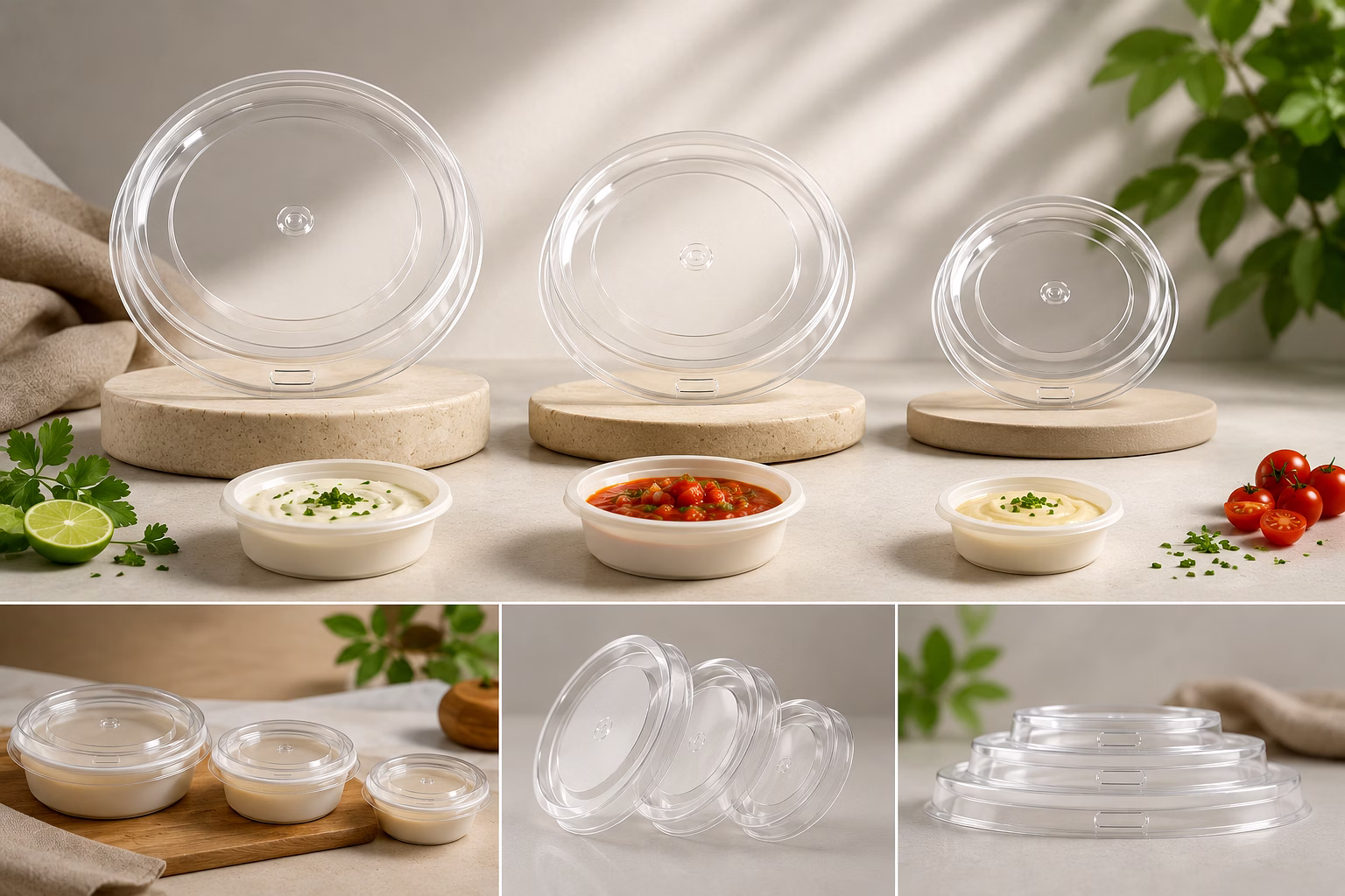 White - 180 ML DIP BOWL LID image 2