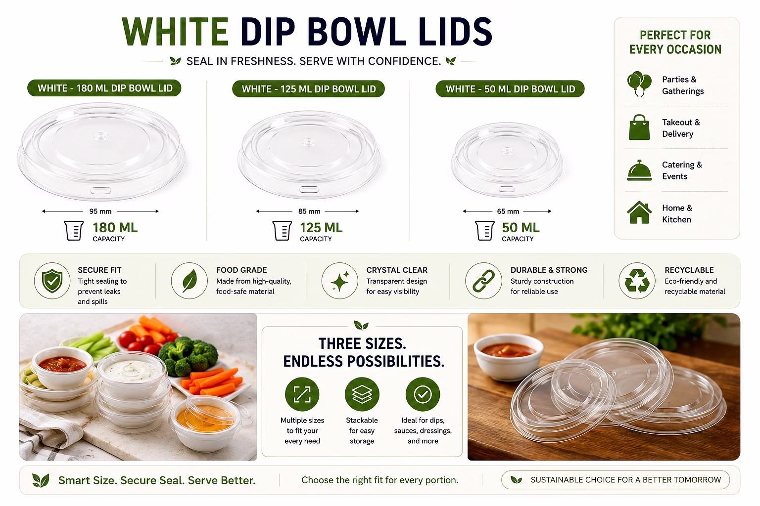 retree white - 50 ml dip bowl lid