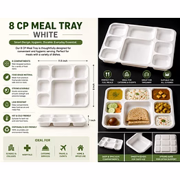 retree 8 cp meal tray white