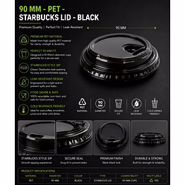 retree 90 mm - pet - starbucks lid - black
